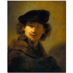 Rembrandt - Autoportret w berecie