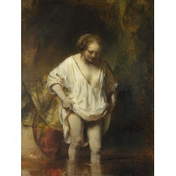 Rembrandt - Kobieta myjąca się w strumieniu