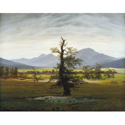 Caspar David Friedrich - Wiejski pejzaż w świetle poranka. 