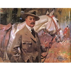 Wojciech Kossak - Autoportret z koniem na polowaniu